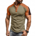 Cross-border men's short-sleeved stand-up T-SHIRT European and n men's Outdoor Sports Henry shirt foreign trade fitness shirt T-shirt