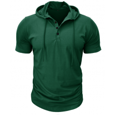 Cross-border men's sports fitness men's short-sleeved t-shirt European and n Hoodie Jacket Foreign Trade n Henley Shirt Wholesale