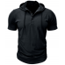 Cross-border men's sports fitness men's short-sleeved t-shirt European and n Hoodie Jacket Foreign Trade n Henley Shirt Wholesale