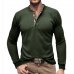 Cross-border men's long-sleeved outdoor undershirt, European and n men's Henry T-shirt waffle round-neck shirt