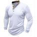 Cross-border men's long-sleeved outdoor undershirt, European and n men's Henry T-shirt waffle round-neck shirt