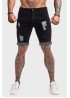 Black Distressed Low-rise Men's Denim Shorts