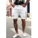 White Slim-fit Ripped Men's Jean Shorts