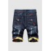 Men's Splash Ink Ripped Denim Shorts