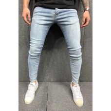 Light Blue Water Washed Mens Skinny Jeans