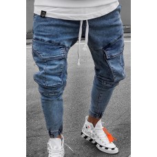 Men's Pocketed Slim Fit Skinny Jogger Jeans