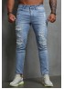 Distressed Slim-fit High Waist Men's Ankle Jeans