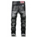 Men's Letter Print Buttons Straight Leg Jeans