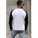 Black Men's Steer Head Letter Print Color Block Long Sleeve Top