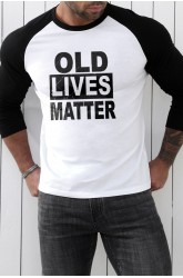 Black OLD LIVES MATTER Color Block Long Sleeve Top