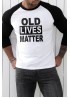 Black OLD LIVES MATTER Color Block Long Sleeve Top