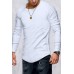 White Slim Fit Rib Raglan Sleeve Men's Top