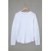 White Slim Fit Rib Raglan Sleeve Men's Top