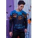 Men's 3D Halloween Pumpkin Print Knit Long Sleeve T-Shirt