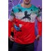 Men's Halloween Flying Bird Car Print Long Sleeve Knit T-shirt