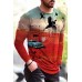 Men's Halloween Flying Bird Car Print Long Sleeve Knit T-shirt