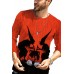 Men's Halloween Miko Print Long Sleeve Knit T-shirt