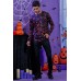 Men's Halloween Pumpkin Smiley Print Long Sleeve Knit T-shirt