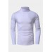 White Men's High Neck Thermal Long Sleeve T Shirt