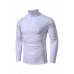 White Men's High Neck Thermal Long Sleeve T Shirt