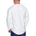 White Men's Letter Print Pleated Long Sleeve Top