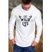 White The Wild Life Graphic Print Pleated Sleeve Men's T-shirt