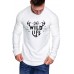 White The Wild Life Graphic Print Pleated Sleeve Men's T-shirt