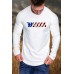 White America Flag Letter Print Pleated Sleeve Men's Graphic Tee