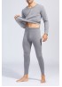 Gray Men's Plus Velvet Thick Thermal Underwear Suit