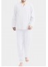 White Men Solid Cotton Blend Loungewear Set