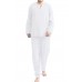 White Men Solid Cotton Blend Loungewear Set