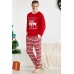 Men Red Xmas Pattern Long Sleeve Loungwear Set