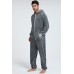 Grey Men Fleece Jumpsuit Loungewear