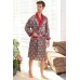 Red Men's Vintage Print Satin Kimono Bathrobe Set