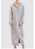 Grey Men's Flannel Zip Hooded Nightgown