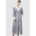 Grey Men Contrast Trim Fleece Robe Nightgown