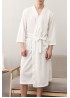 White Waffle Texture Men Robe with Belt