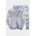 Gray Graphic Print Zip-up Hoodie and Sweatpants Men's Sports Suit