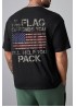 Black American Flag Letters Print Crew Neck Men's Oversized T-shirt