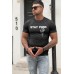 Black Stay Punk Skull Graphic Print Slim Fit Men's T-shirt