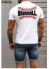 White BASEBALL Graphic Print Slim Fit Men's T Shirt