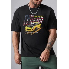 Black Urban Legend Car Vector Art Print Tee for Men