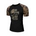 Black Camo Skull Letter Printed Raglan Sleeve Men's T Shirt