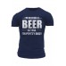 Blue BEER Letter Printed Muscle Fit Men's Graphic T Shirt