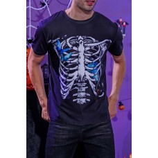 Halloween Skeleton 3D Print Short Sleeve Men's Graphic Tee